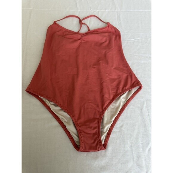 Eberjey swimsuit Smooth One Piece redwood size M pink reddish backless design - Picture 2 of 9